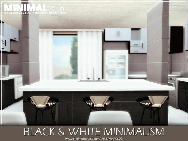 sims 4 cc minimalsim black white minimalism by mychqqq 6