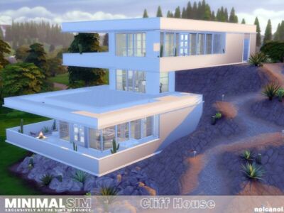 Minimalsim Cliff House / TSR CC Only By Nolcanol Sims 4 CC