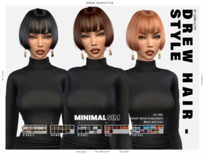 Minimalsim Drew Hairstyle Sims 4 CC