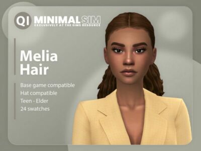 Minimalsim – Melia Hair By Qicc Sims 4 CC