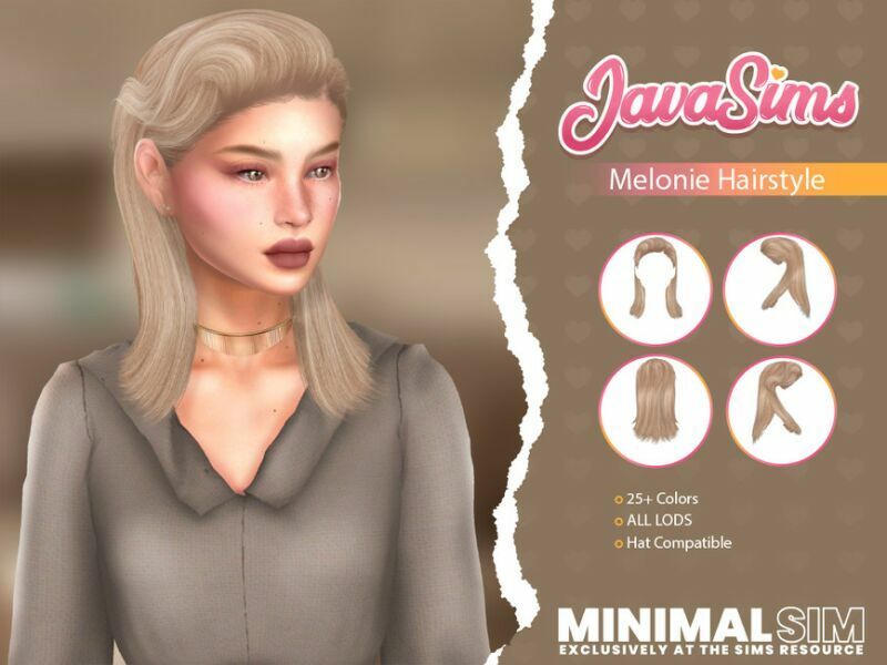 Minimalsim – Melonie (Hairstyle) By Javasims Sims 4 CC