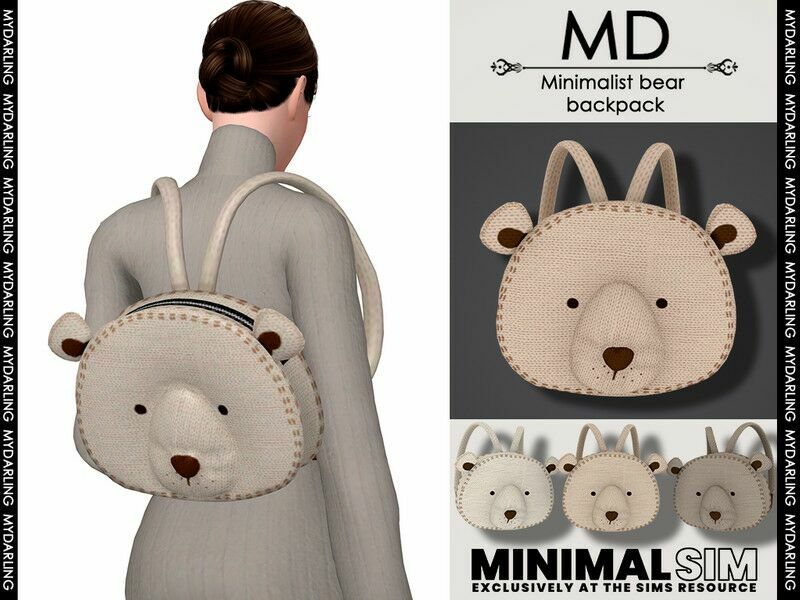 Minimalsim Minimalist Bear Backpack Adult By Mydarling20 Sims 4 CC