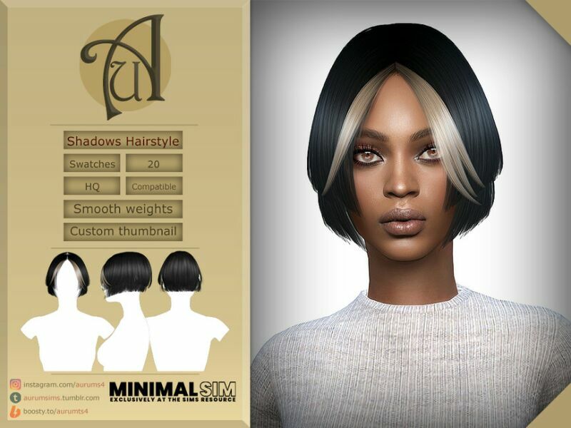 sims 4 cc minimalsim shadows hairstyle by aurummusik 2