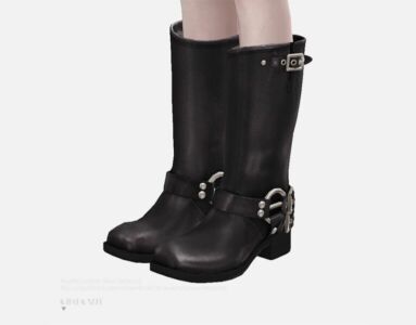 Miumiu Leather Biker Boots V1 By Charonlee Sims 4 CC