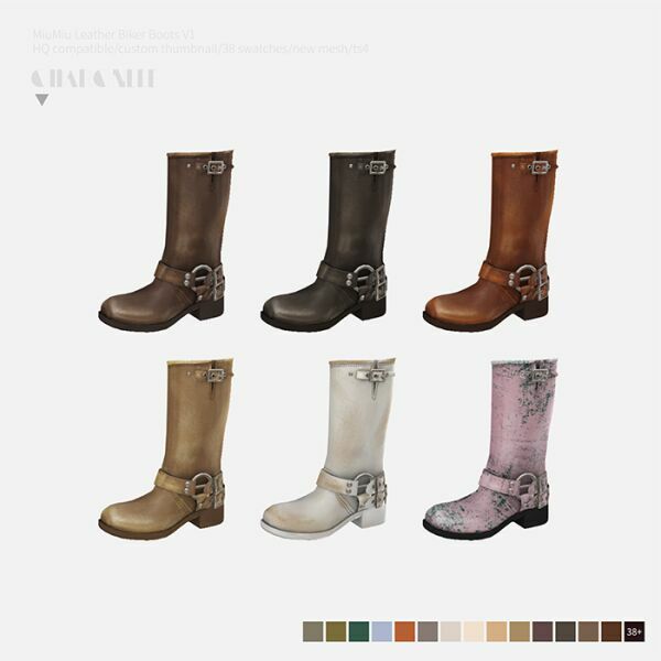 sims 4 cc miumiu leather biker boots v1 by charonlee 3