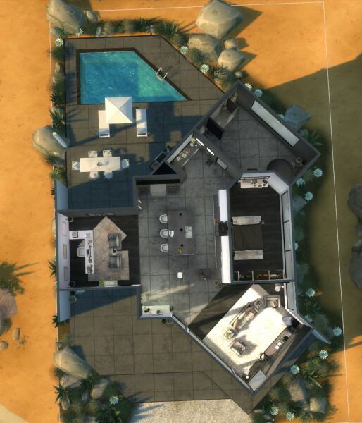 sims 4 cc modern desert home 4