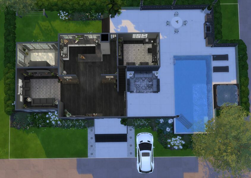 sims 4 cc modern family home 4