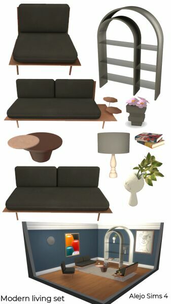 Modern Living SET Sims 4 CC