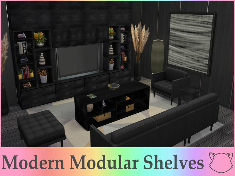 Modern Modular Shelves By Itiscats Sims 4 CC