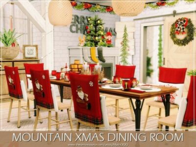 Mountain Xmas Dining Room By Mychqqq Sims 4 CC