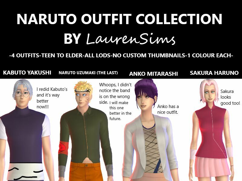 Naruto Outfit Collection 1 By Laurensims Sims 4 CC