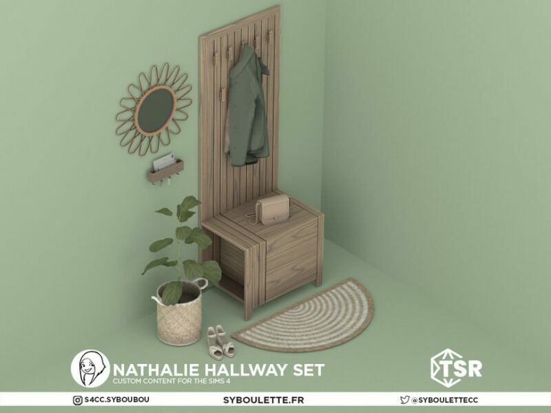 sims 4 cc nathalie hallway set by syboubou 4