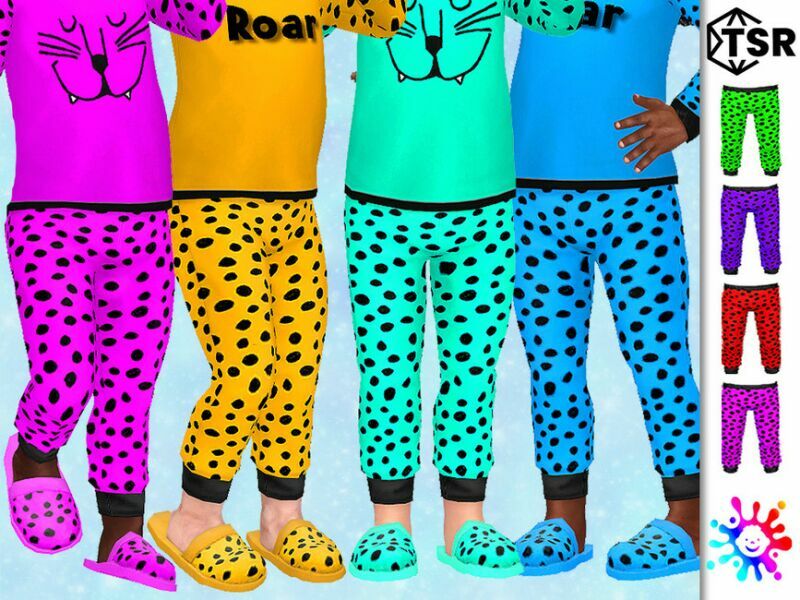 Neon Cheetah Pajamas Pants By Pelineldis Sims 4 CC