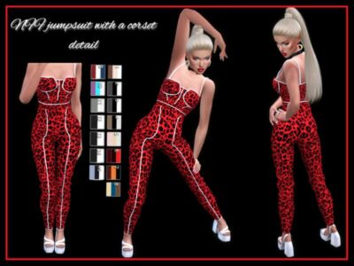 NFF Jumpsuit With A Corset Detail By Nadiafabulousflow Sims 4 CC