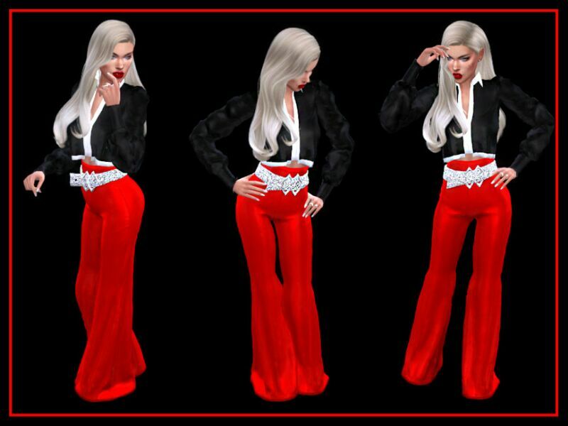 sims 4 cc nff satin bell trousers glittery belt by nadiafabulousflow 2