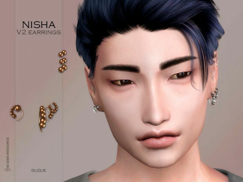 Nisha Earrings V2 By Suzue Sims 4 CC