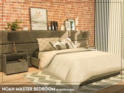 Noah Master Bedroom (TSR Only CC) By Xogerardine Sims 4 CC