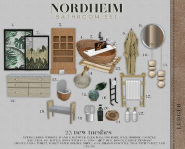 Nordheim Bathroom SET Sims 4 CC