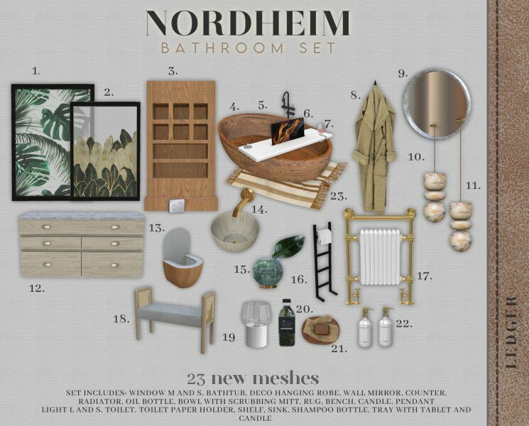 Nordheim Bathroom SET Sims 4 CC