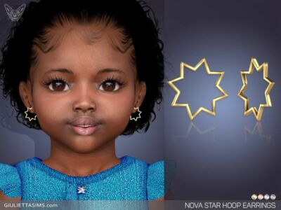 Nova Star Hoop Earrings For Toddlers By Giulietta Sims 4 CC