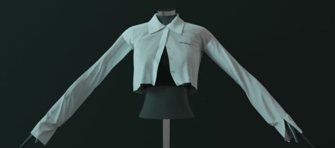 Off-White Button-Up Shirt By _Volfe_ Sims 4 CC