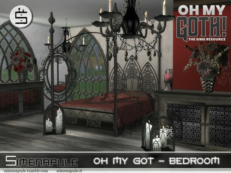 OH MY Goth – Bedroom By Simenapule Sims 4 CC