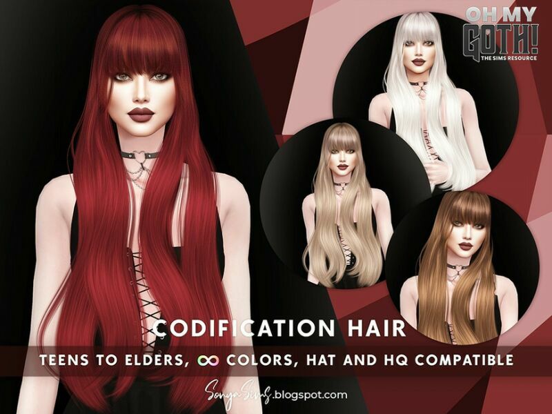 OH MY Goth – Codification Hair By Sonyasimscc Sims 4 CC