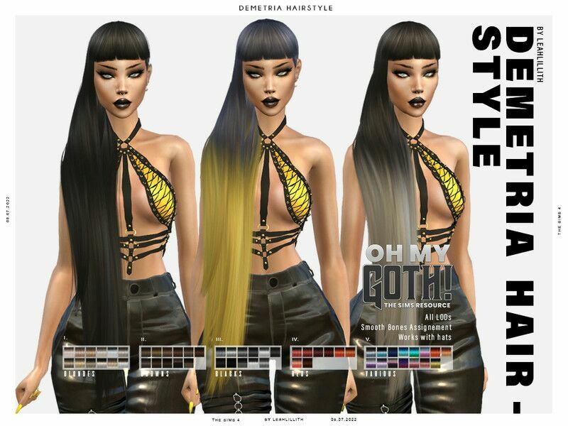 OH MY Goth Demetria Hairstyle Sims 4 CC