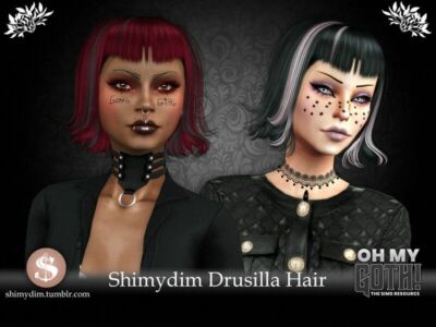 OH MY Goth! Drusilla Hairstyle By Shimydim Sims 4 CC