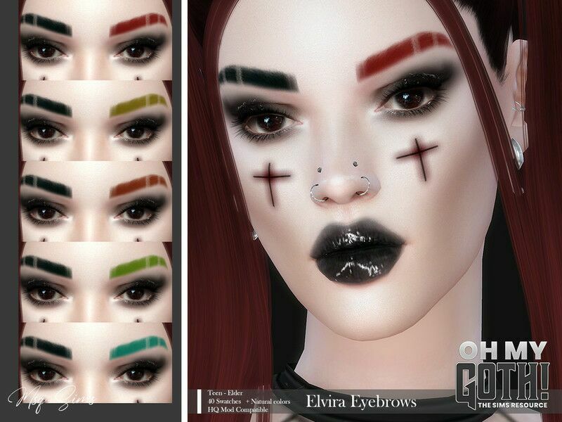 OH MY Goth – Elvira Eyebrows By Msqsims Sims 4 CC