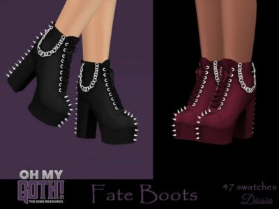 OH MY Goth – Fate Boots By Dissia Sims 4 CC