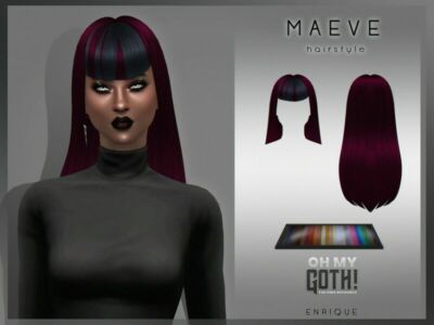 OH MY Goth – Maeve Hairstyle By Enriques4 Sims 4 CC