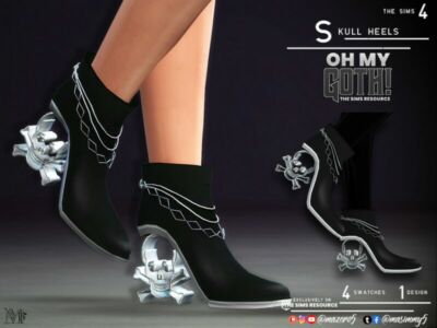 OH MY Goth Skull Heels By Mazero5 Sims 4 CC