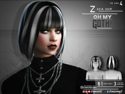 OH MY Goth Zavia Hair By Mazero5 Sims 4 CC