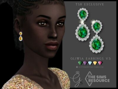 Oliwia Earrings V3 By Glitterberryfly Sims 4 CC