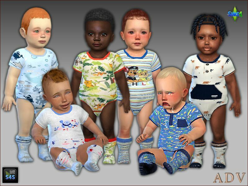 Onesies And Socks For Infant Boys Sims 4 CC