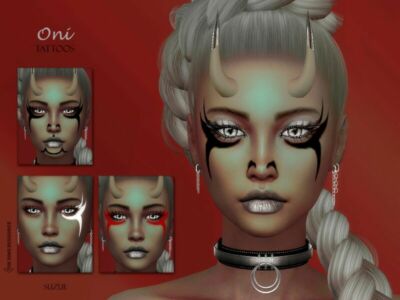 ONI Tattoos N16 By Suzue Sims 4 CC