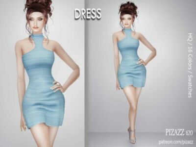 Open Shoulder Dress By Pizazz Sims 4 CC