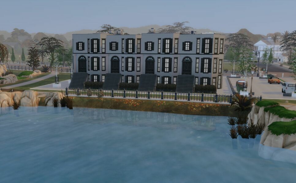 sims 4 cc oracle bay townhouses shell 2