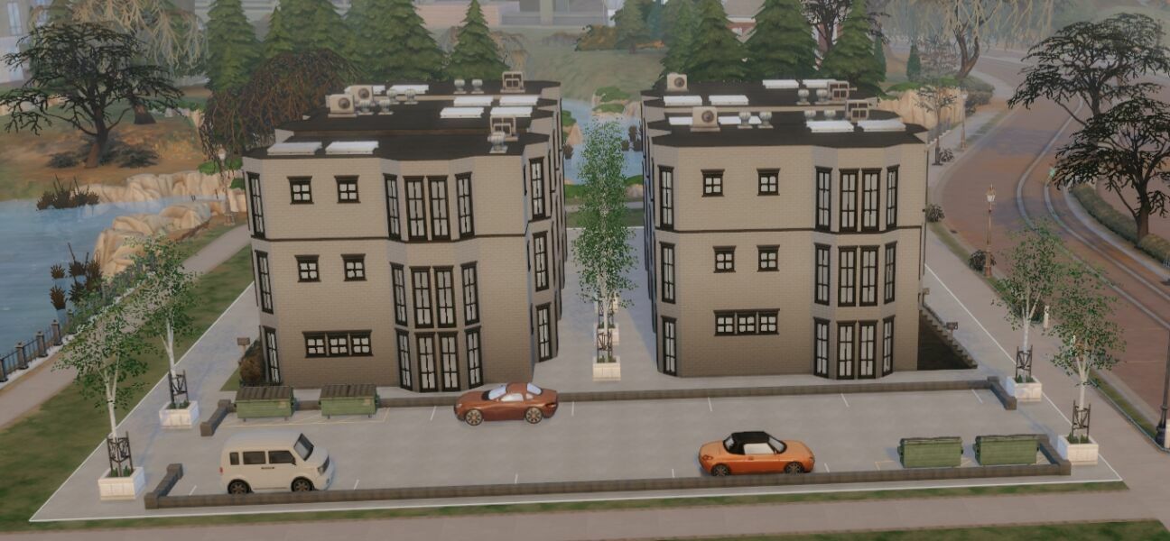 sims 4 cc oracle bay townhouses shell 3