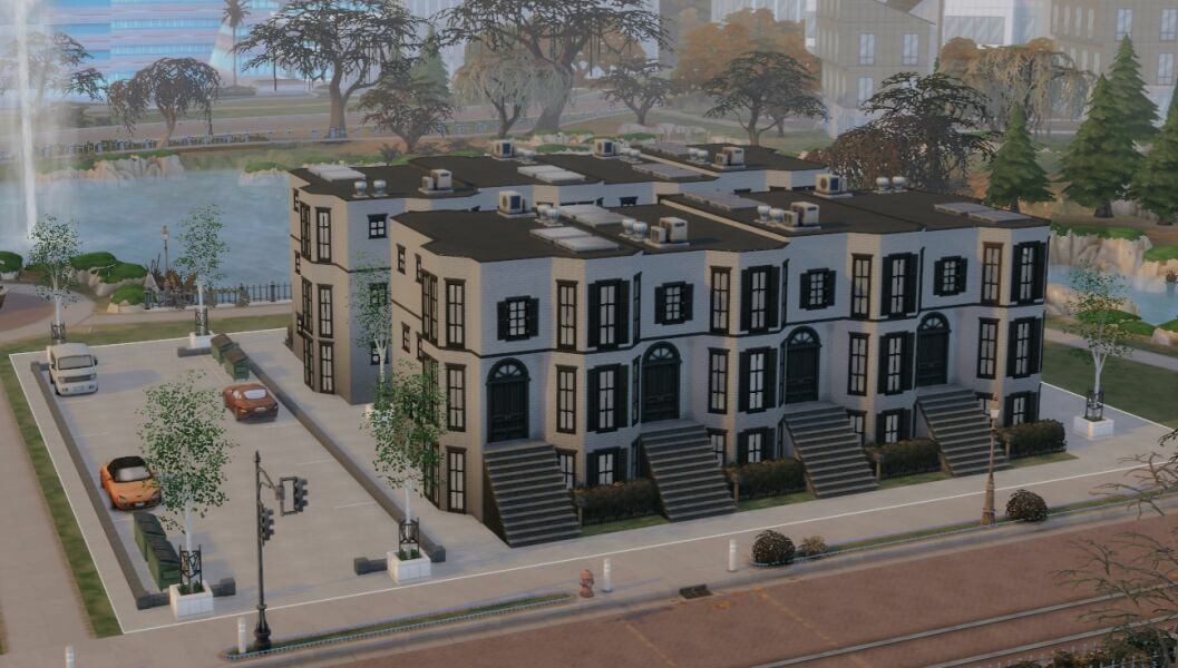 sims 4 cc oracle bay townhouses shell 4