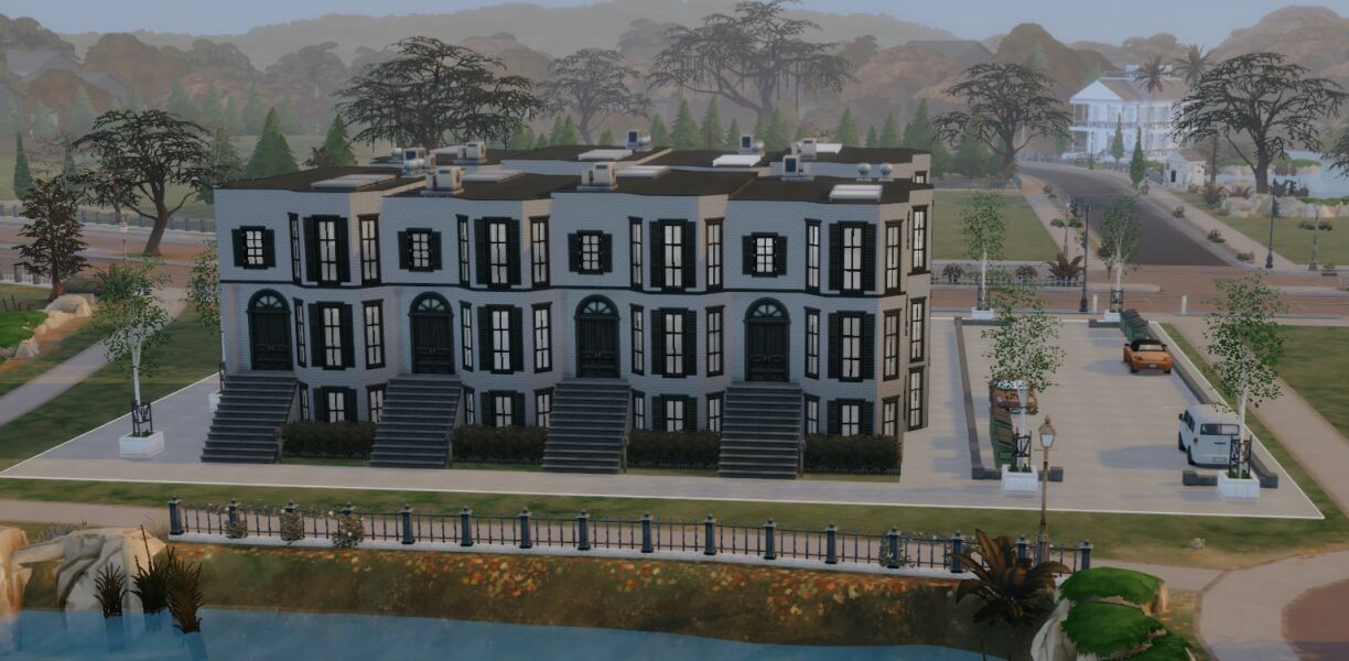 sims 4 cc oracle bay townhouses shell 5