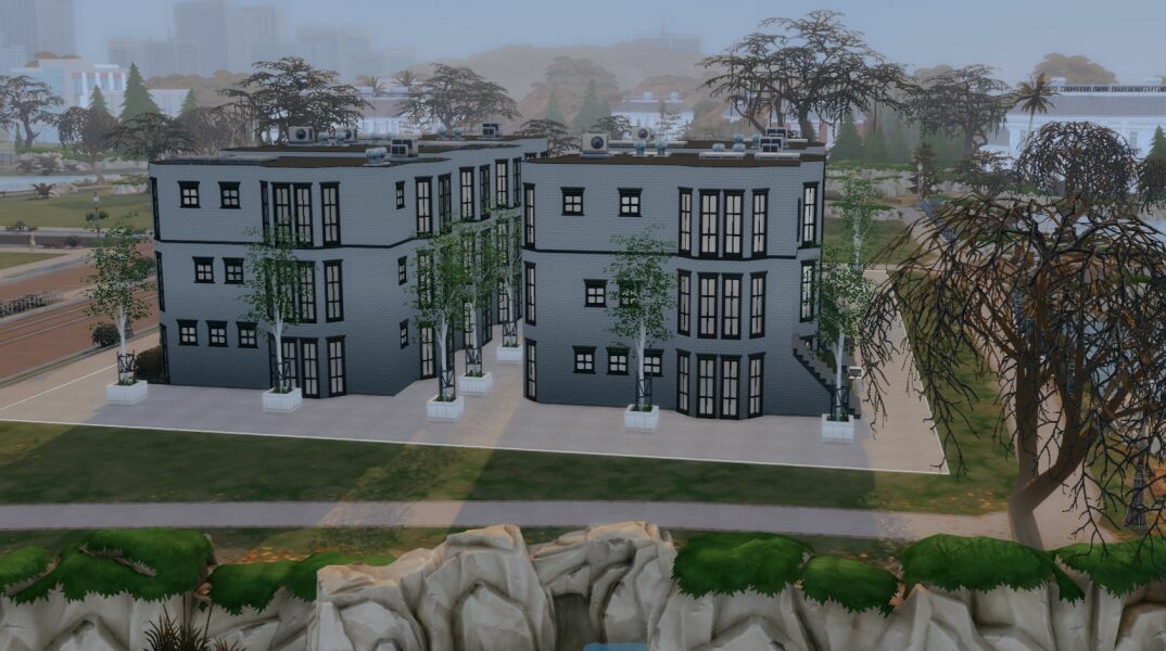 sims 4 cc oracle bay townhouses shell 7