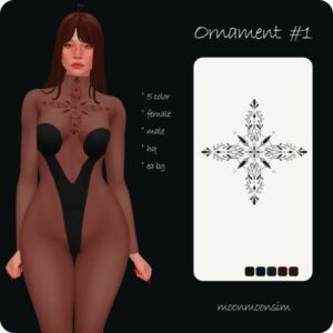 Ornament Tattoo 1 Sims 4 CC