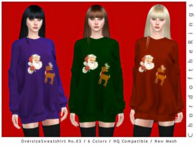 Oversize Sweatshirt NO.03 By Chordoftherings Sims 4 CC