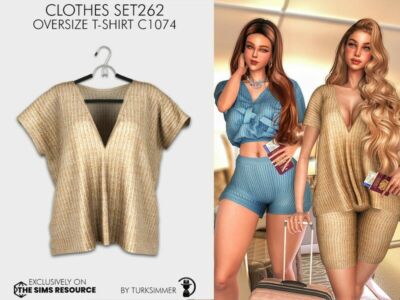 Oversize T-Shirt C1074 For / Everyday Sims 4 CC