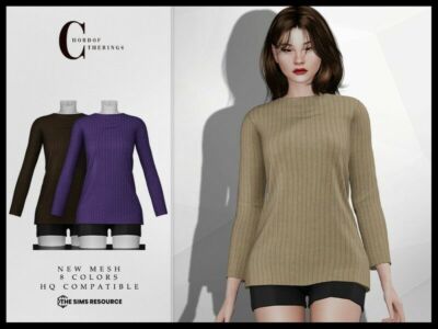 Oversized Sweater And Shorts O-44 Sims 4 CC