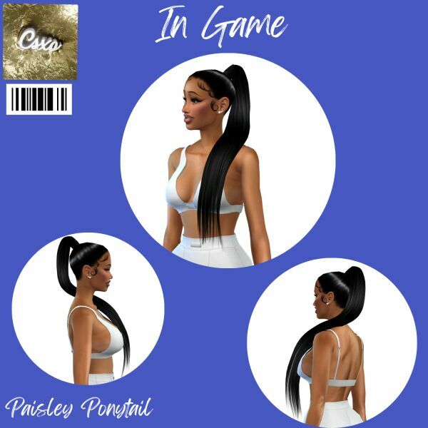 sims 4 cc paisley ponytail 2