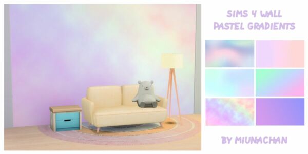 Pastel Gradients Wall ♥ By Miunachan Sims 4 CC