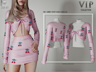 [Patreon] (Early Access) Cherry Outfit (Crop Cardigan) P89 By Busra-Tr Sims 4 CC